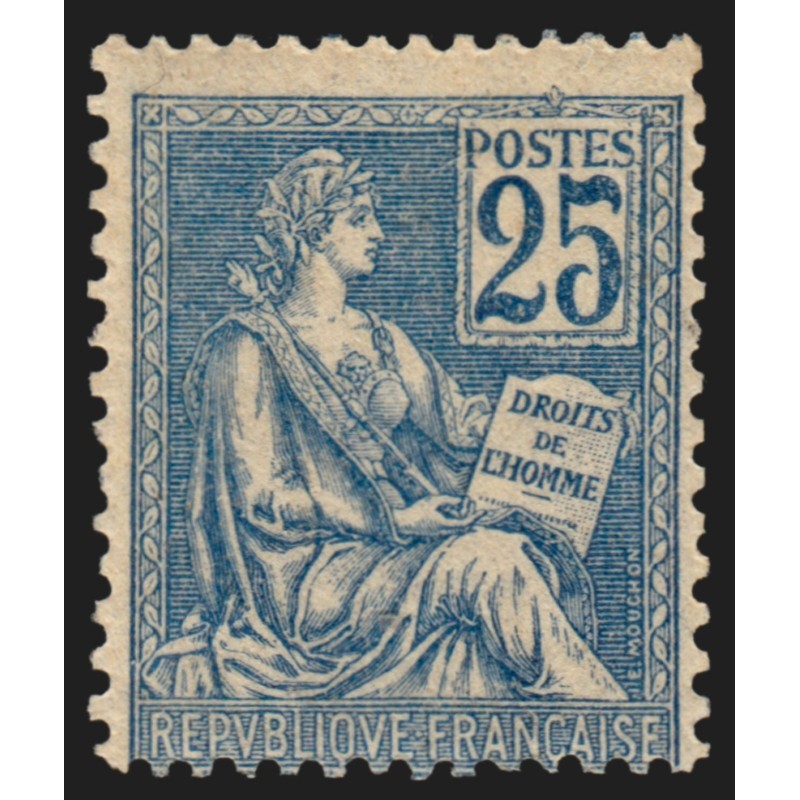 n°118, Mouchon 25c bleu, Type II, neuf ** sans charnière - TB n°118, Mouchon 25c bleu, Type II, neuf ** sans charnière - TB