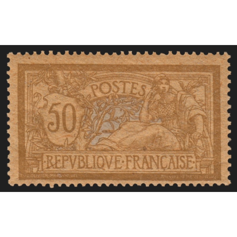 n°120d, papier GC, Merson 50c brun et gris, neuf * avec charnière - TB n°120d, papier GC, Merson 50c brun et gris, neuf * avec charnière - TB