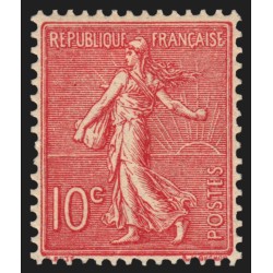 n°129e, variété "impression recto-verso", Semeuse 10c rose, neuf ** - TB