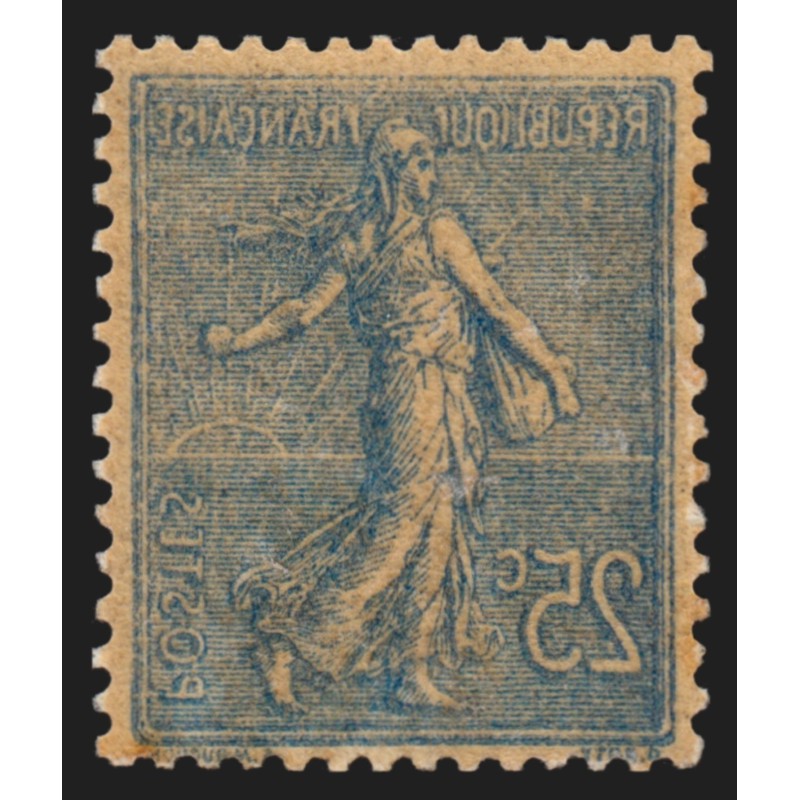 n°132d, variété "impression recto-verso", Semeuse lignée 25c bleu, neuf * - TB n°132d, variété "impression recto-verso", Semeuse lignée 25c bleu, neuf * - TB