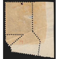 n°132, variété "piquage oblique par pliage", Semeuse lignée 25c bleu, neuf *
