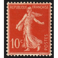 n°135, Semeuse inscriptions maigres, 10c rouge, Type I, neuf ** - SUPERBE