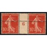n°135, Type IIA, variété "double piquage", paire millésime 6, neuf * - TB n°135, Type IIA, variété "double piquage", paire millésime 6, neuf * - TB