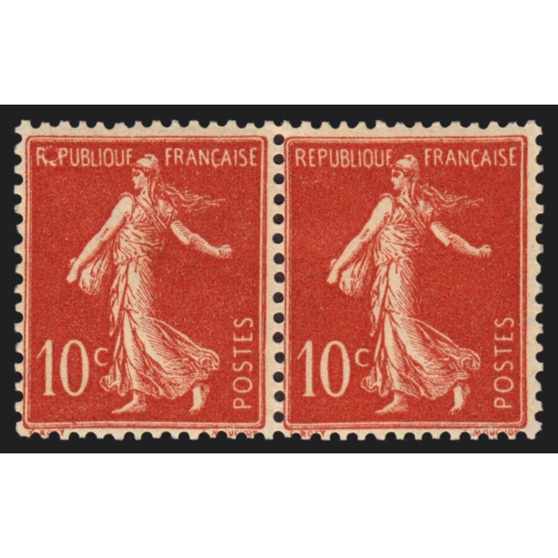 n°135, variété "anneau-lune" tenant à normal, neuf ** sans charnière - TB n°135, variété "anneau-lune" tenant à normal, neuf ** sans charnière - TB