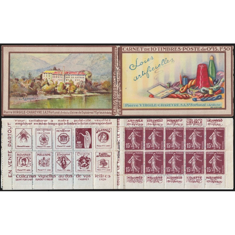 n°189-C1, carnet VIRGILE CHAREYRE complet, neufs ** sans charnière - TB n°189-C1, carnet VIRGILE CHAREYRE complet, neufs ** sans charnière - TB