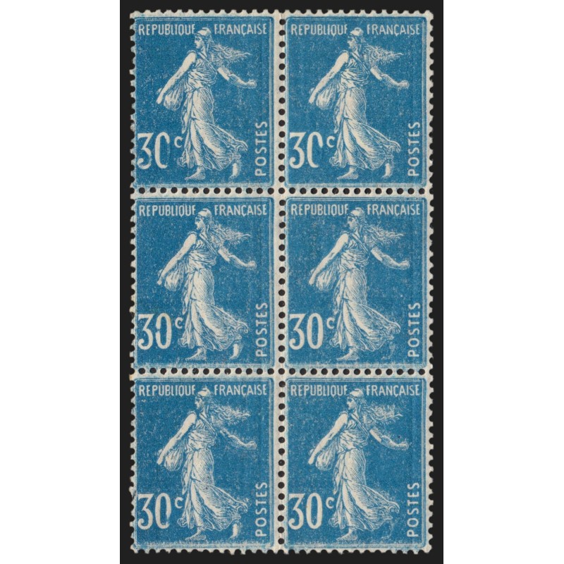 n°192, 4 variétés "surencrage-essuyage", Semeuse 30c bleu, neufs ** - TB n°192, 4 variétés "surencrage-essuyage", Semeuse 30c bleu, neufs ** - TB