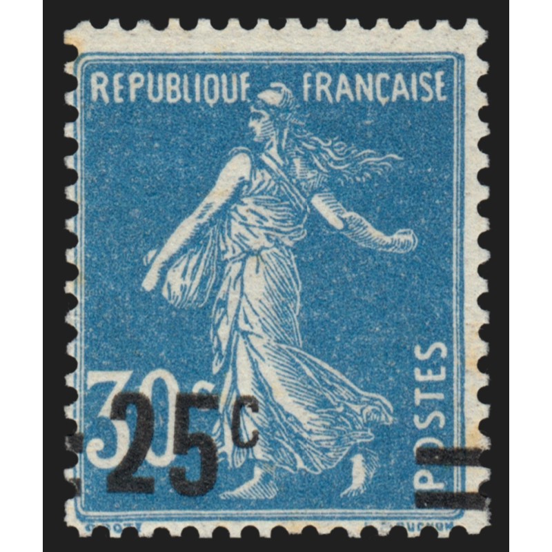 n°217h, variété surcharge "valeur sur valeur avec barres", neuf ** - TB n°217h, variété surcharge "valeur sur valeur avec barres", neuf ** - TB