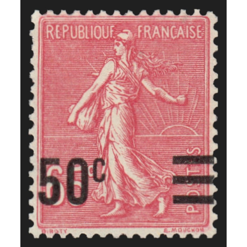 n°224c, variété surcharge "valeur sur valeur avec barres", neuf ** - SUPERBE n°224c, variété surcharge "valeur sur valeur avec barres", neuf ** - SUPERBE