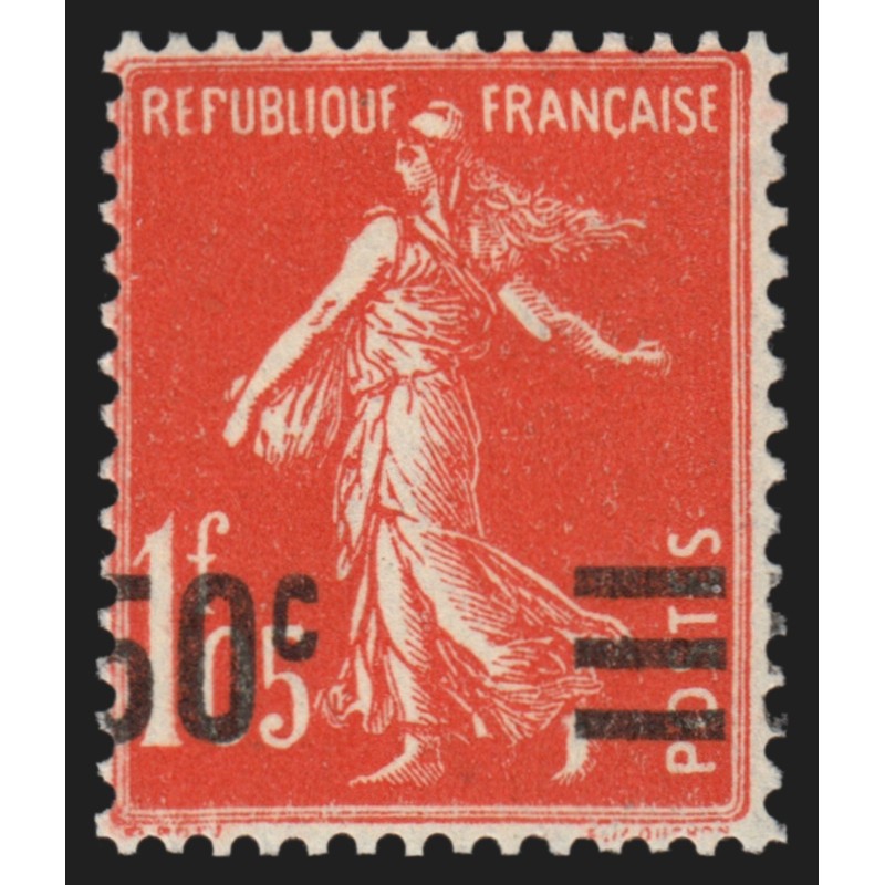 n°225c, variété surcharge "valeur sur valeur avec barres", neuf ** - TB n°225c, variété surcharge "valeur sur valeur avec barres", neuf ** - TB