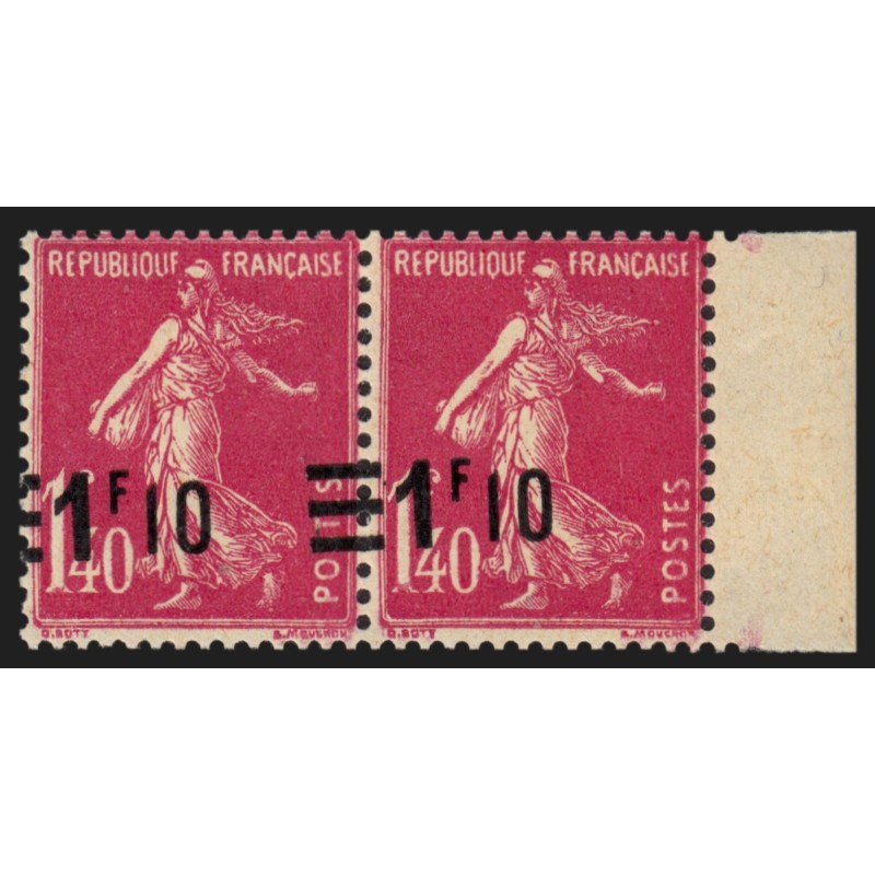 n°228, variété "surcharge à cheval", neuf ** sans charnière - TB n°228, variété "surcharge à cheval", neuf ** sans charnière - TB