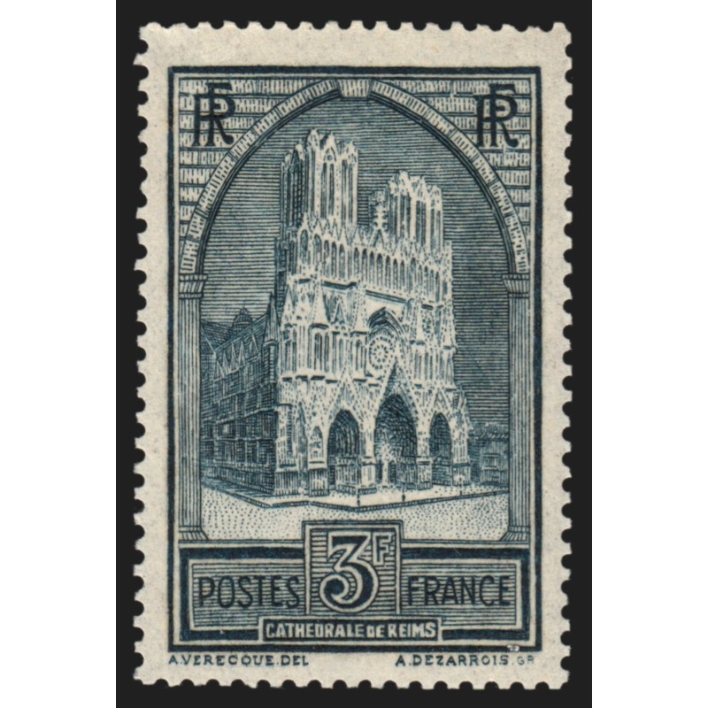 n°259b, Cathédrale de Reims, Type III, neuf ** sans charnière - TB