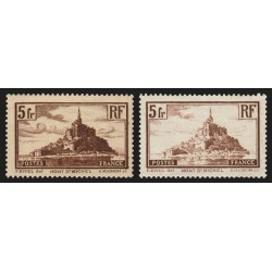 n°260/260a, Mont-Saint-Michel 1929, les 2 types, neufs ** sans charnière - TB