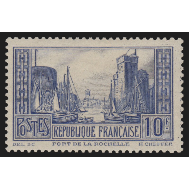 n°261c, Port de La Rochelle, 10fr bleu, Type II, neuf ** signé CALVES - TB