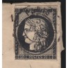 n°3, Cérès 20c noir, oblitéré PARIS (E) du 5 JANVIER 1849 pour Lons-le-Saunier