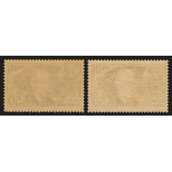 n°398/398a, Clément Ader 50fr outremer + variété "papier épais", neufs ** - TB