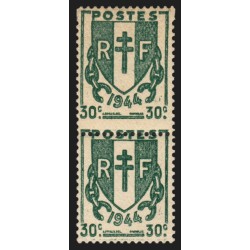 n°671, variété "piquage à cheval", Chaînes brisées 30c vert, neufs ** - SUPERBE
