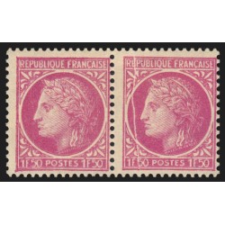 n°679, variété "pli accordéon", Mazelin 1fr50 lilas, neufs ** - SUPERBE