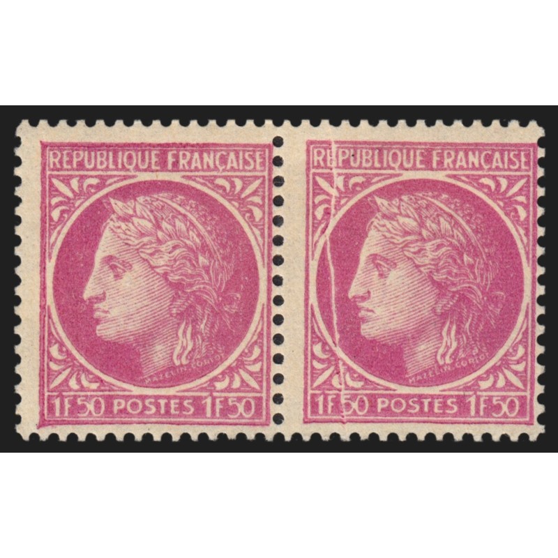 n°679, variété "pli accordéon", Mazelin 1fr50 lilas, neufs ** - SUPERBE