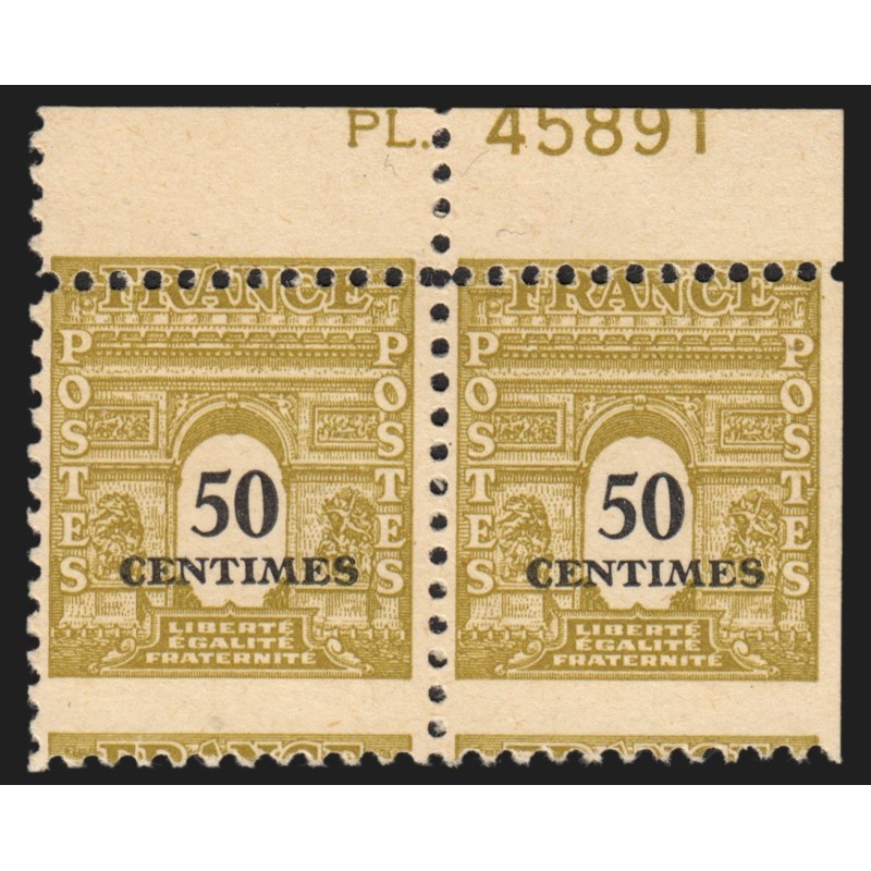 n°704, variété "piquage à cheval", Arc de Triomphe, neufs ** sans charnière TB