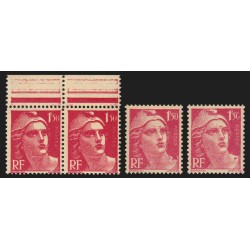 n°712, lot de 3 variétés d'impression, Marianne de Gandon, neufs ** - SUPERBE