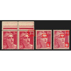 n°712, lot de 3 variétés d'impression, Marianne de Gandon, neufs ** - SUPERBE