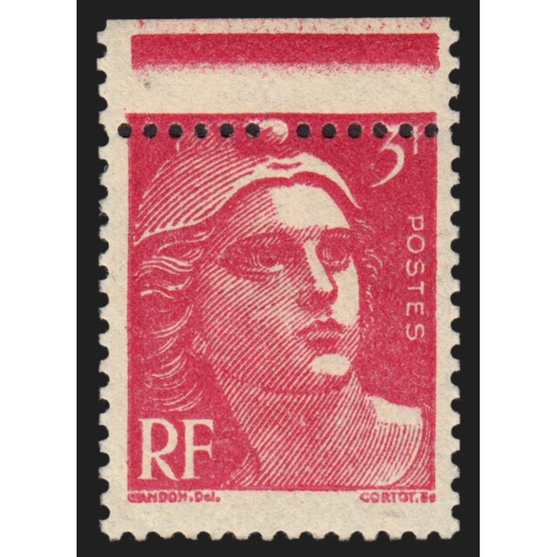 n°716g, variété "piquage à cheval", Marianne de Gandon 3fr rose, neuf ** - TB