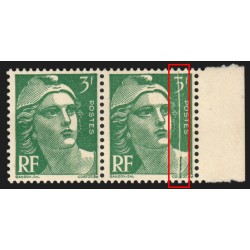 n°716A, variété "pli accordéon", Marianne de Gandon 3fr vert, neuf ** - SUPERBE