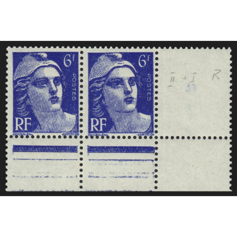 n°720a, variété "mèches reliées" tenant à normal, neufs ** - SUPERBE