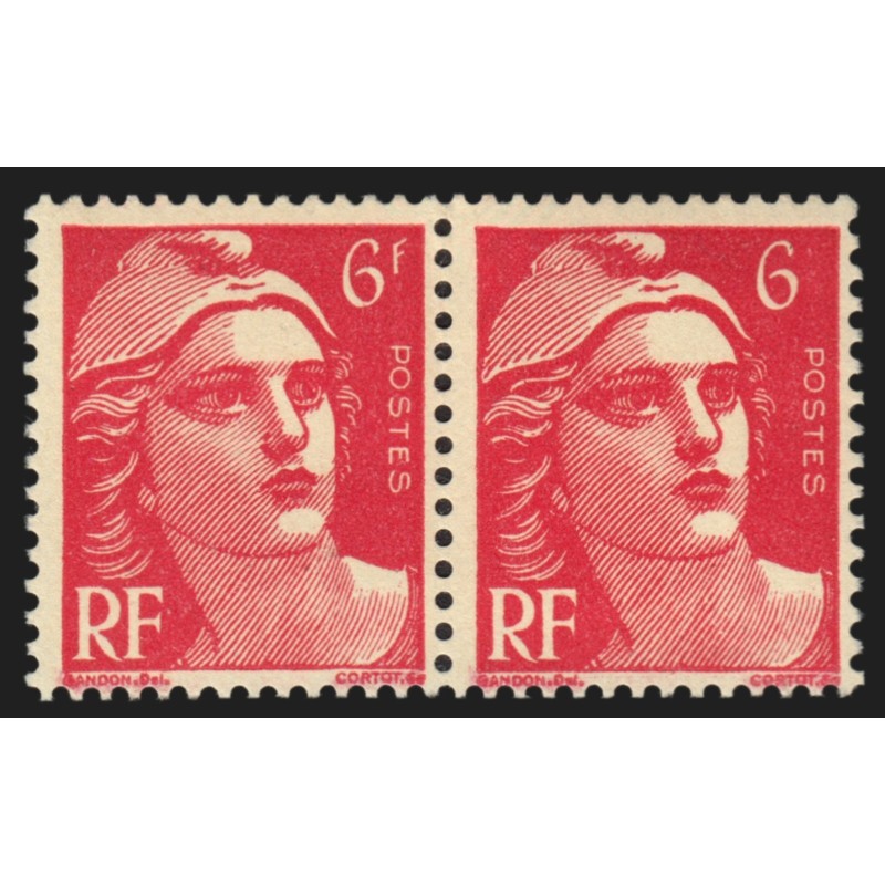 n°721Af, variété "6 F sans F" tenant à normal, neufs ** sans charnière SUPERBE