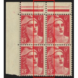 n°721A, variété "pli accordéon", 6fr rose-carminé, neufs ** - SUPERBE