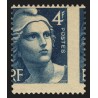 n°725e, variété "piquage à cheval", 4fr bleu, neuf * - SUPERBE