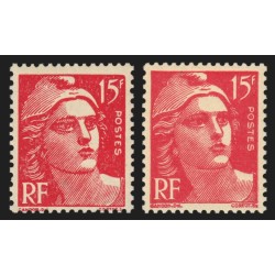 n°813d, Faux de Marseille + normal, Marianne de Gandon, neufs ** - SUPERBE