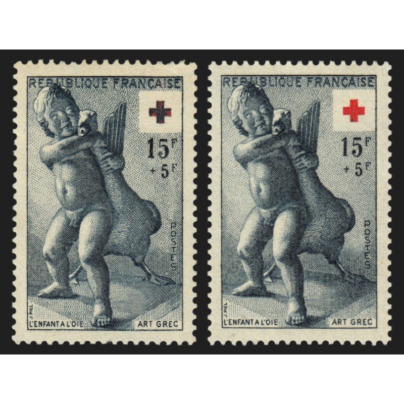 n°1049, variété "Croix noire au lieu de rouge", neufs ** , signé CALVES - TB