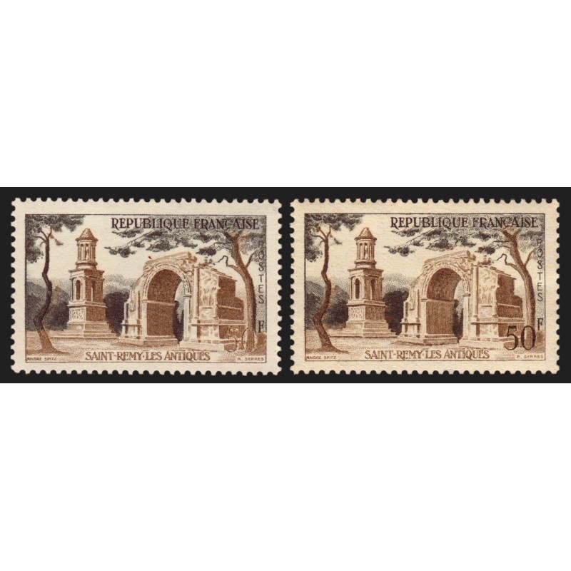 n°1130, variété "chiffres blancs" + normal, neufs ** sans charnière - SUPERBE