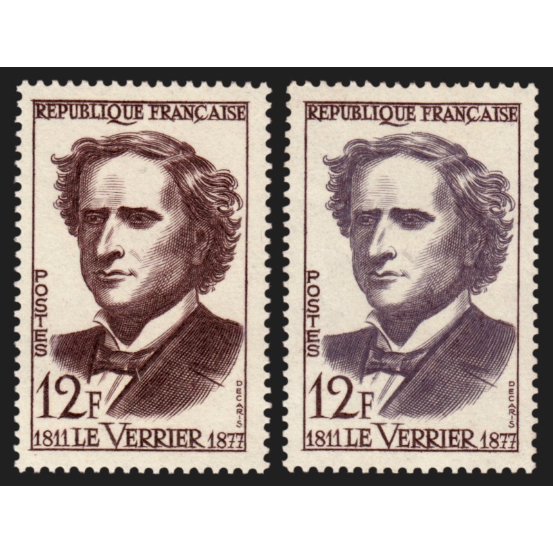 n°1147a, variété "brun-noir" + normal, Le Verrier, neufs ** - SUPERBE