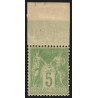 n°102, Sage 5c vert-jaune, Type I (N sous B), neuf ** sans charnière - TB