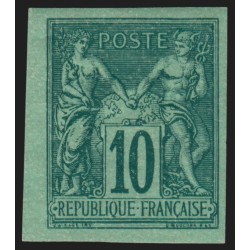 n°76d, émission Granet, non-dentelé, Sage 10c vert-foncé sur vert, neuf * - TB