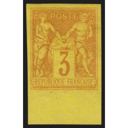 n°86b, émission Granet, non-dentelé, Sage 3c jaune, neuf * avec charnière - TB