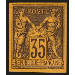 n°93d, émission Granet, non-dentelé, Sage 35c violet sur orange, neuf (*) - TB