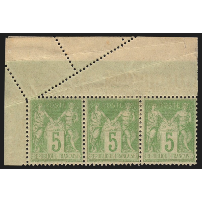 n°102, variété "piquage oblique par pliage", neuf * avec charnière - TB