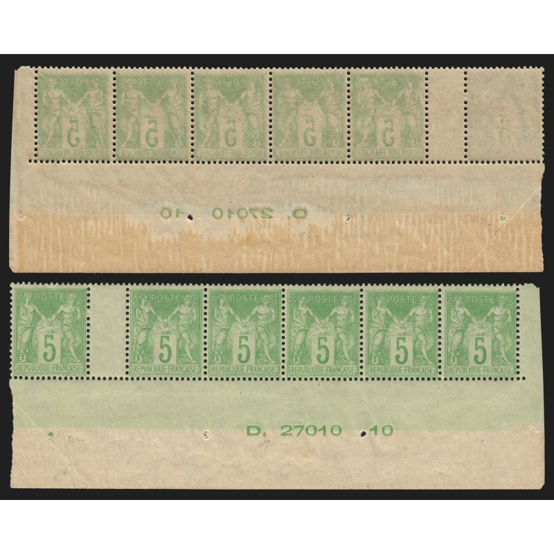 n°102, variété "impression recto-verso" date D.27010-10, neufs ** - SUPERBE