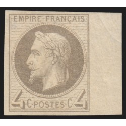 n°27Be, Rothschild non-dentelé, Lauré 4c gris, neuf * signé A.BRUN - TB