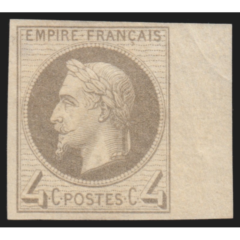 n°27Be, Rothschild non-dentelé, Lauré 4c gris, neuf * signé A.BRUN - TB