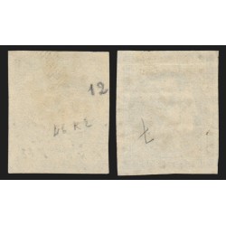 n°46B/46Ba, les 2 nuances, Cérès Bordeaux, 20c bleu, Type III Report 2 - TB