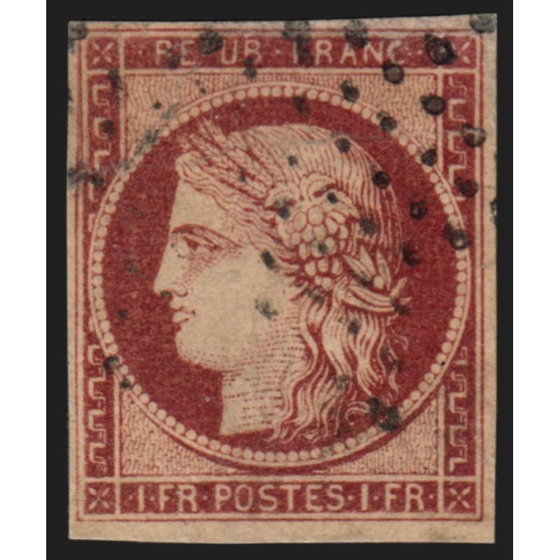 n°6, Cérès 1849, 1fr carmin, oblitéré étoile de Paris - TB D'ASPECT