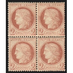 n°51, bloc de quatre, Cérès 2c rouge-brun, neuf ** sans charnière GNO - TB
