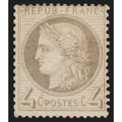n°52, Cérès 4c gris, neuf * infime trace de charnière, quasi ** - TB