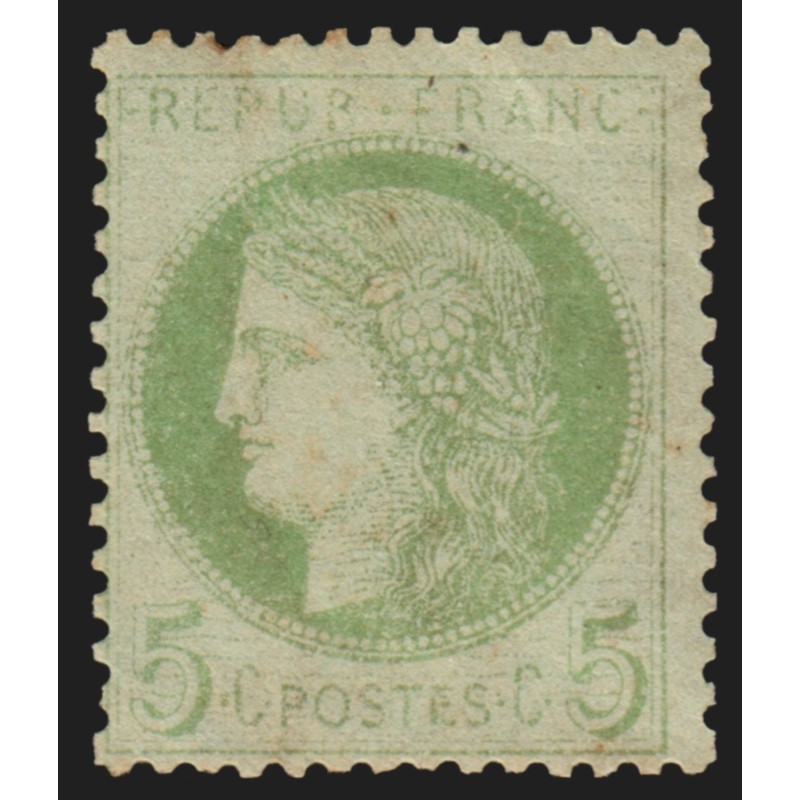 n°53, Cérès 5c vert-jaune, neuf * infime trace de charnière, pièce d'attente