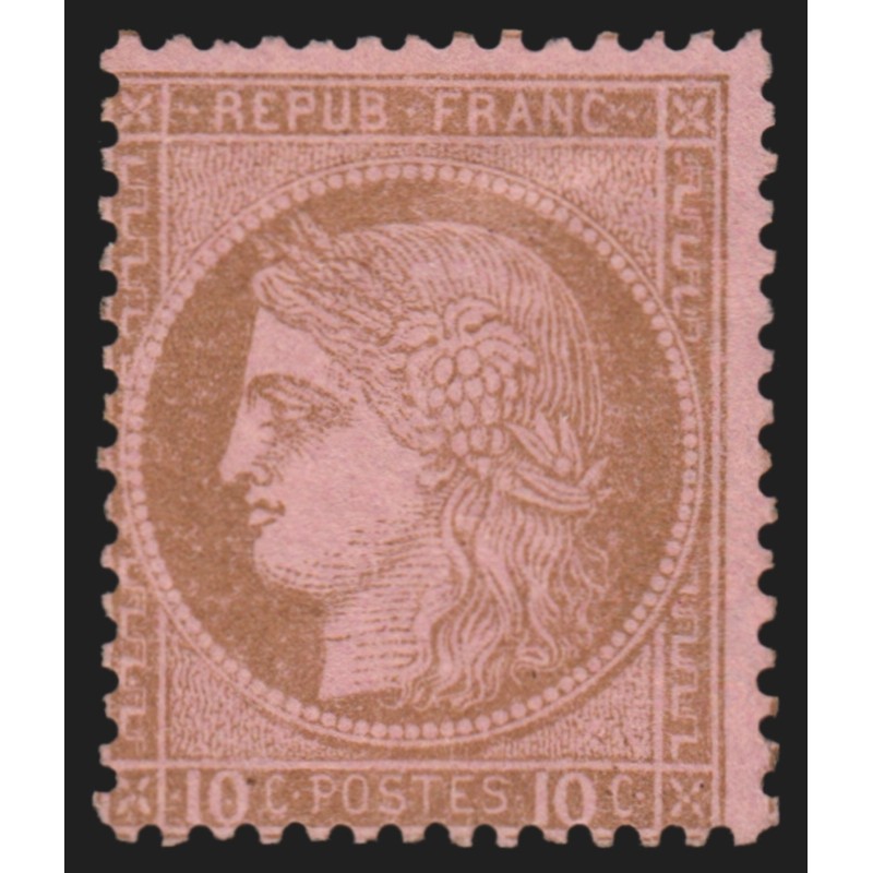 n°54, Cérès 10c brun sur rose, neuf * légère trace de charnière - TB