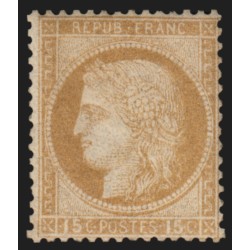 n°55, Cérès 15c bistre, neuf * infime trace de charnière, signé CALVES - TB